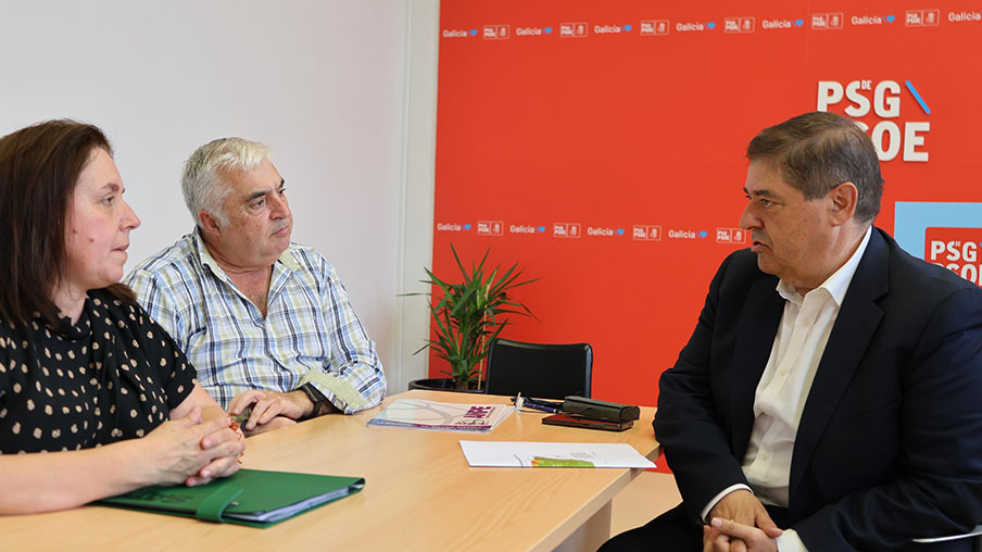 Momento de la reunión entre SATSE, ANPE y el representante de PSdeG-PSOE para hablar de la Enfermera Escolar.